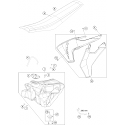 Réservoir, selle et ouïes HUSQVARNA TC 85 17/14 2024 