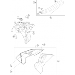 Réservoir, selle et ouïes HUSQVARNA FE 250 2024 