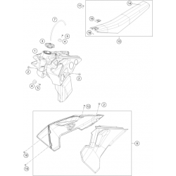 Réservoir, selle et ouïes HUSQVARNA TE 150i 2T 2024 