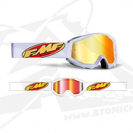 Lunettes FMF POWERCORE Core White - Ecran Miroir Rouge