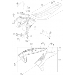 Réservoir, selle et ouïes GASGAS 65 MC 2T 2024 