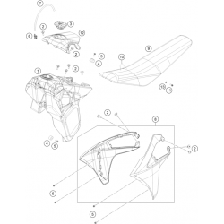 Réservoir, selle et ouïes GASGAS 250 EC 2024 