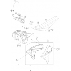 Réservoir, selle et ouïes GASGAS 250 MC 2T 2024 