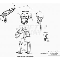 Garde-boue avant, ouies de radiateur et plaque phare BETA 125 RR 2T RACING 2024 