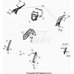 Garde-boue avant, ouies de radiateur et plaque phare BETA 250 RR 2T XTRAINER 2023 