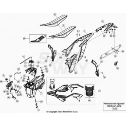 Coque arrière, reservoir, selle et kit déco BETA 300 RR 2T XTRAINER 2024 