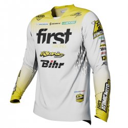 Maillot Blanc / Jaune personnalisé ATOMIC MOTO 2024 