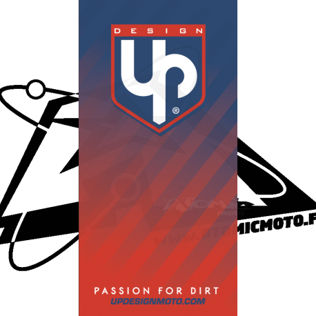 Tapis environnemental UP Design moto rouge et bleu 