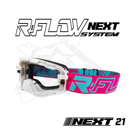 Masque R-FLOW NEXT 21 Bleu, blanc et rose - Full pack 
