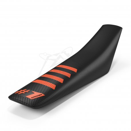 Housse de selle ONEGRIPPER RIBBED noir et orange 