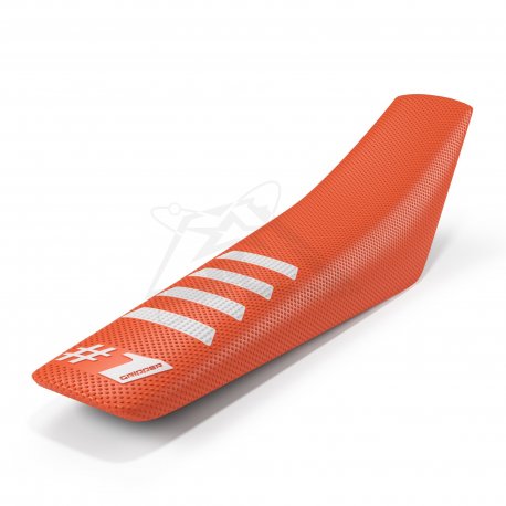 Housse de selle ONEGRIPPER RIBBED orange et blanc 