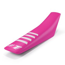 Housse de selle ONEGRIPPER RIBBED rose et blanc 