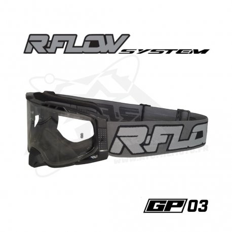 Masque R-FLOW GP 03 gris&nbsp;/blanc – écran clair 