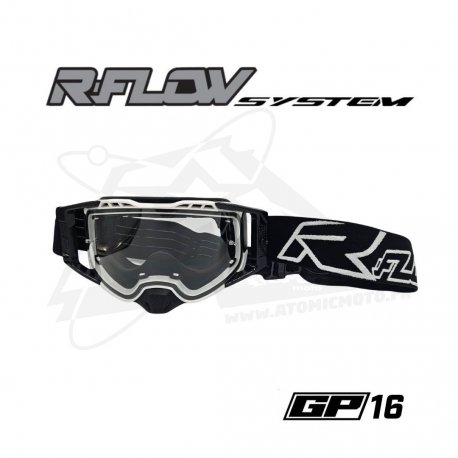 Masque R-FLOW GP 16 blanc/noir – écran clair 