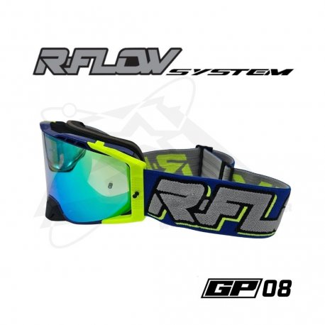 Masque R-FLOW GP 08 bleu /gris – écran gold iridium 