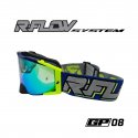 Masque R-FLOW GP 08 bleu /gris – écran gold iridium